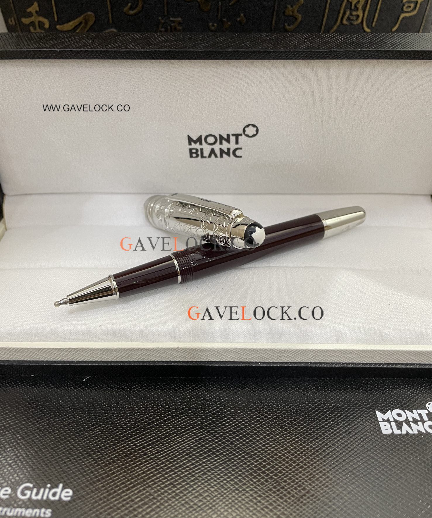 Copy Montblanc Meisterstück 80 days Rollerball Silver Red 145 Mid-size